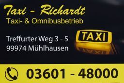 Visitenkarte von Taxi Richardt
